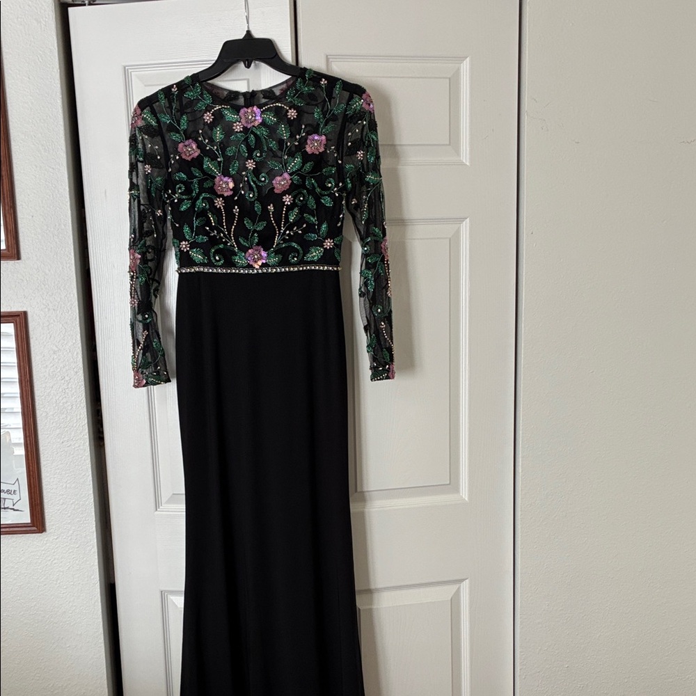 Mac Duggal Black Dress with gorgeous beaded top